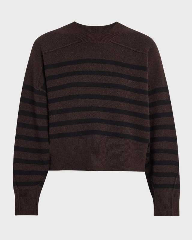 Bridget Stripe Seamed Crewneck Sweater